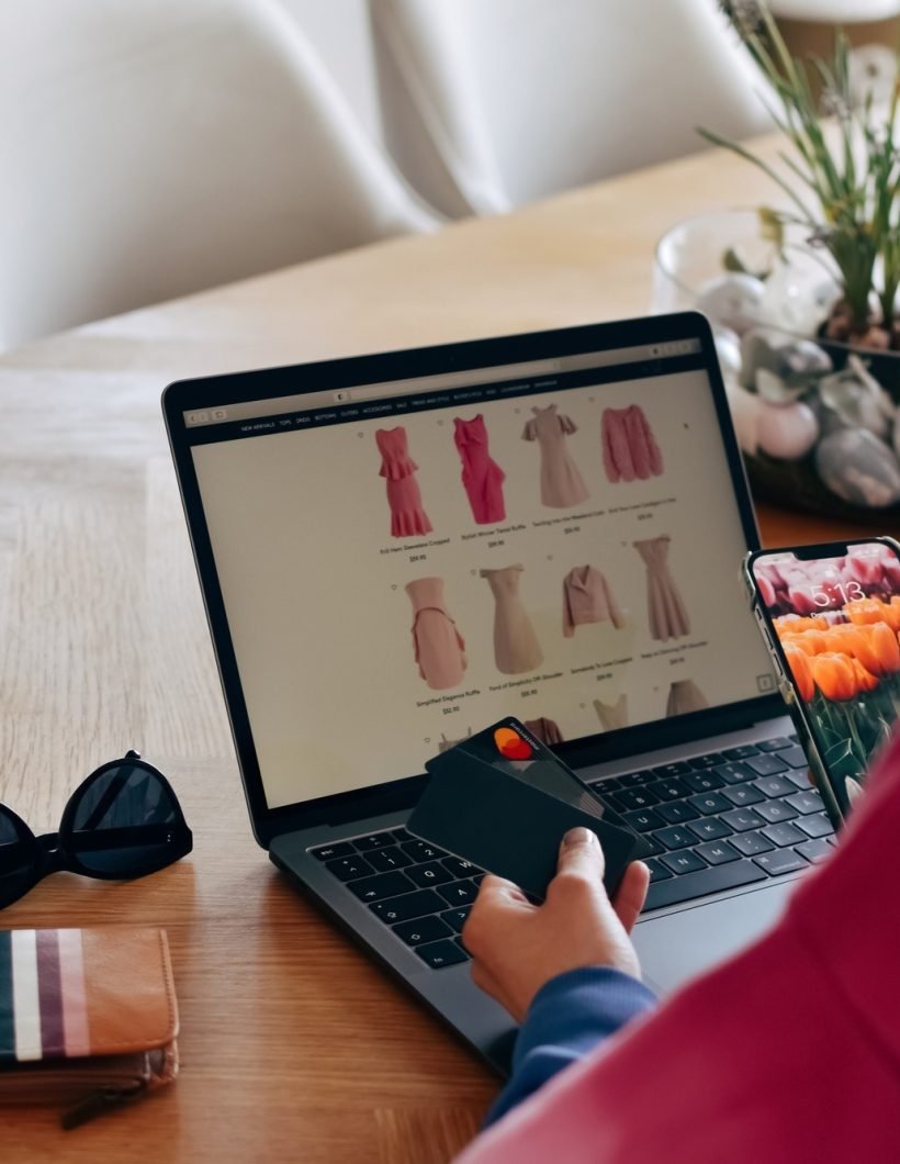 Woman shopping online